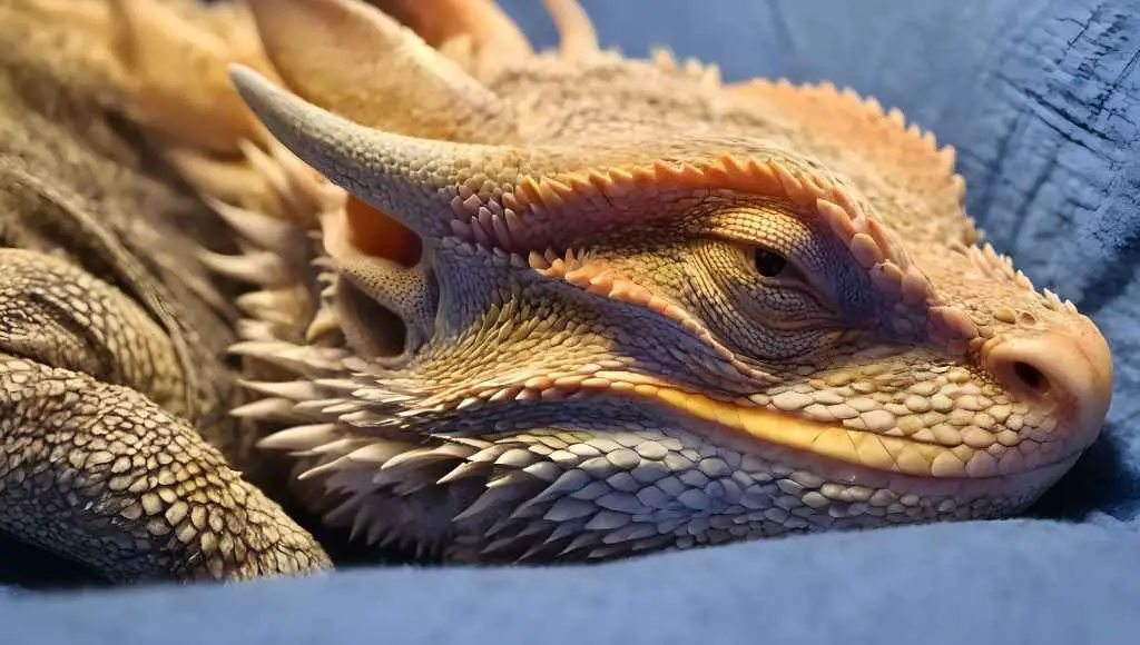 Bearded dragon sleeping